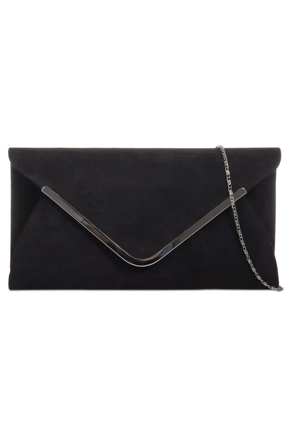 Vania Black Suedette Detachable Chain Bag