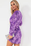Weslyn Purple Sequin Wrap Dress