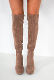 Wynona Tan Suedette Knee High Boots