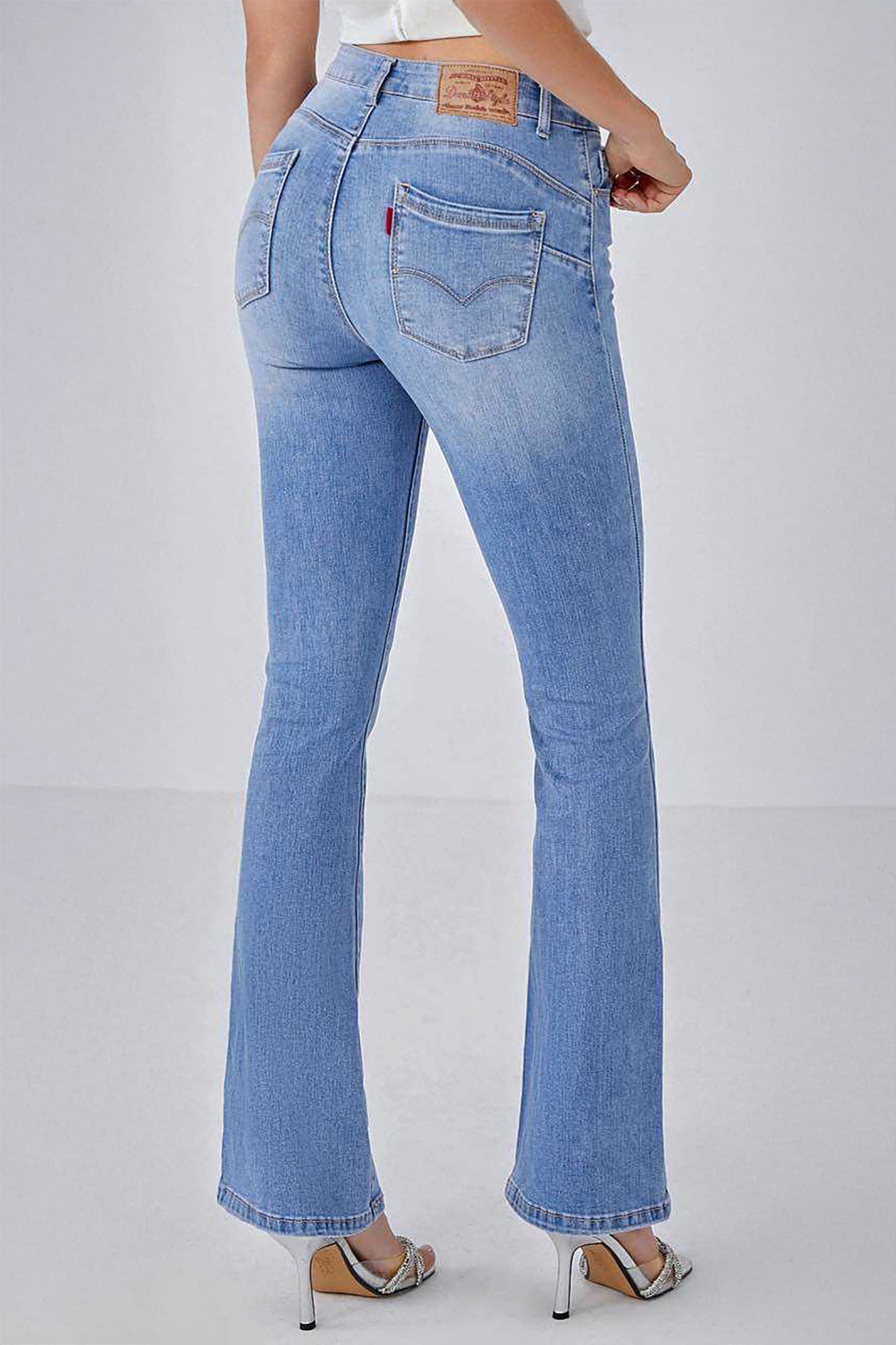 Yan Light Blue Push Up Bootcut Jeans - Vavavoom.ie