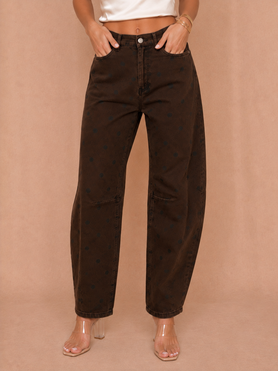 Yasmeen Chocolate Balloon Fit Jeans