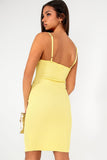 Yazmine Yellow Ribbed Knit Dress