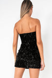 Zoe Black Sequin Bandeau Dress