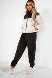 Aliyah Cream and Black Puffer Jacket