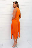 AX Paris Ariana Orange Pleated Dress
