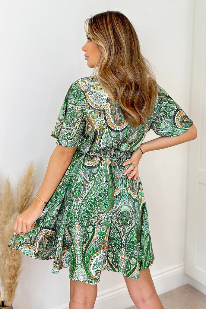 AX Paris Ceara Green Printed Dress