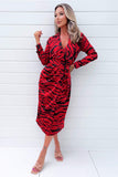 AX Paris Eliana Red Printed Wrap Dress