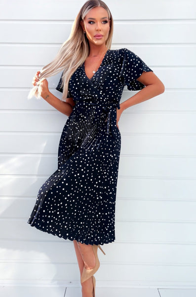 Midi wrap 2024 dress polka dot