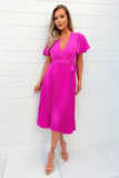 AX Paris Kylie Pink Pleated Dress
