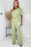 AX Paris Zaylee Sage Belted Jumpsuit