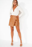 Carlene Tan PU Zip Detail Mini Skirt