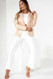 Cecilia Nude Faux Leather Blazer