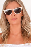 Cream Frame Cat Eye Sunglasses
