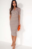 Dalani Orange and Black Printed Dress