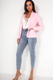 Denise Baby Pink Open Front Blazer
