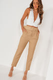 Dypna Camel Belted Cigarette Trousers