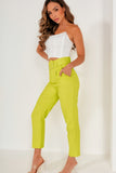 Dypna Lime Belted Cigarette Trousers