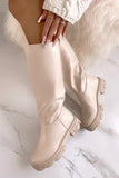 Fergie Cream Knee High Chunky Boots