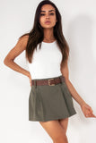 Gigi Khaki Belted Skort