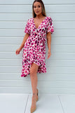 Girl In Mind Frances Purple Printed Wrap Dress