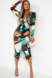 Glenda Black Printed Midi Dress