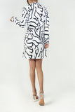 Ivan White Printed Blazer Dress