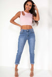 Jemma Pink Cut Out Crop Top