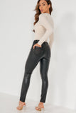 Kaia Black Faux Leather Skinny Trousers