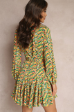 Kaitlyn Green Chevron Print Shirt Dress