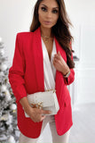 Maxine Red Ruched Sleeve Blazer