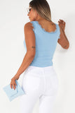 Mila Baby Blue Lace Detail Top