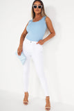 Mila Baby Blue Lace Detail Top