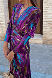 Muirne Purple Printed Midi Dress