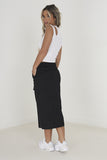 Nancy Black Cargo Midi Skirt