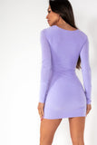 Neala Lilac Cowl Neck Slinky Dress