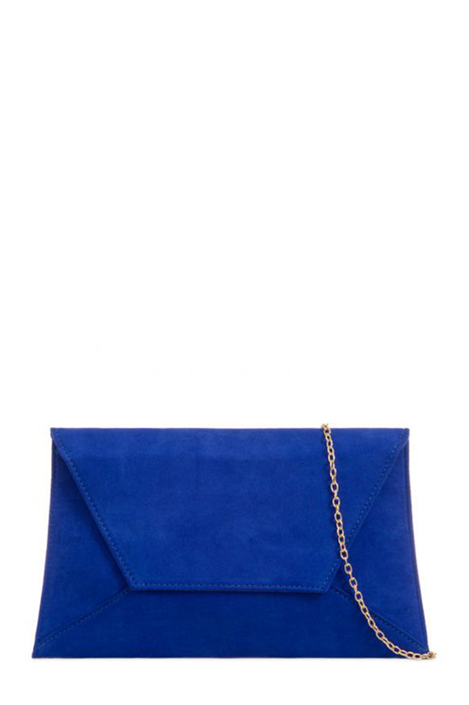 Nettie Royal Blue Suedette Envelope Clutch Bag (1480813248578)