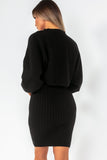 Novella Black Knit Dress Set
