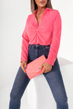 Shania Pink Twist Front Blouse