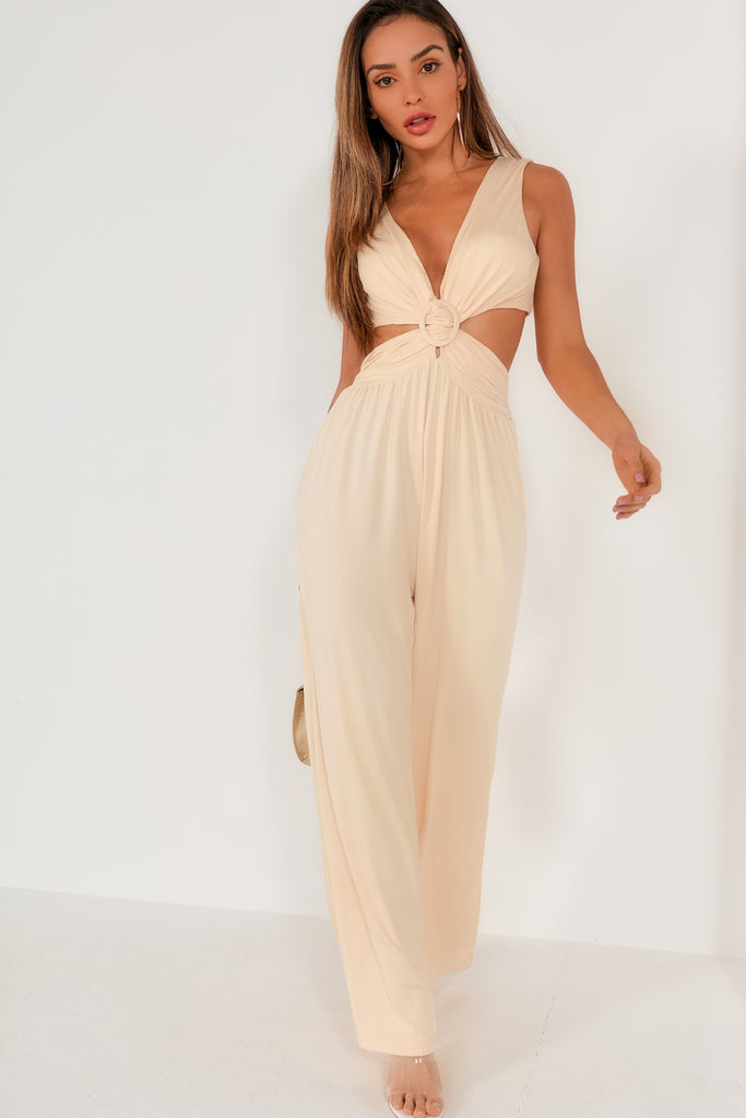 Skylar Cream Cut Out Jumpsuit