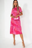 Tara Pink Floral Tiered Dress