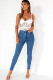Tina Blue High Waist Skinny Jeans
