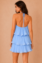 Lynette Blue Chiffon Tiered Dress