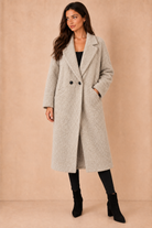 Doris Stone Wool Double Breasted Coat