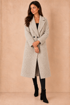 Doris Stone Wool Double Breasted Coat