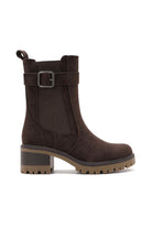 Hunter Chocolate Contrast Sole Suedette Chelsea Boots