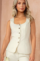 Jamie Ivory Square Neck Waistcoat