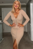 Theodora Taupe Knit Dress