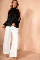 Abbey Black Cold shoulder Blouse
