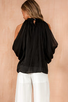 Abbey Black Cold shoulder Blouse