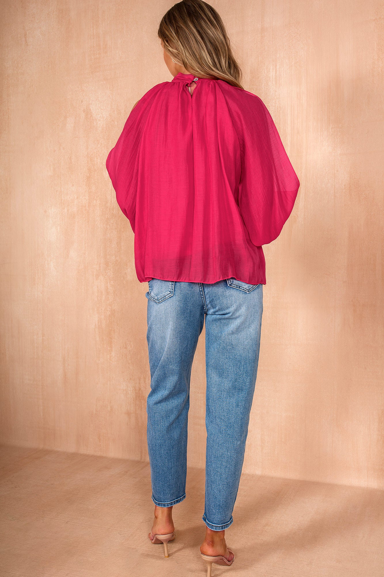 Abbey Fuchsia Cold Shoulder Blouse